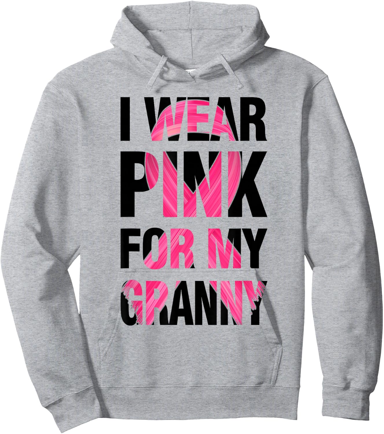 I Wear Pink For My Granny - Support Breast Cancer Awareness Hoodie - Hoodie | Ash