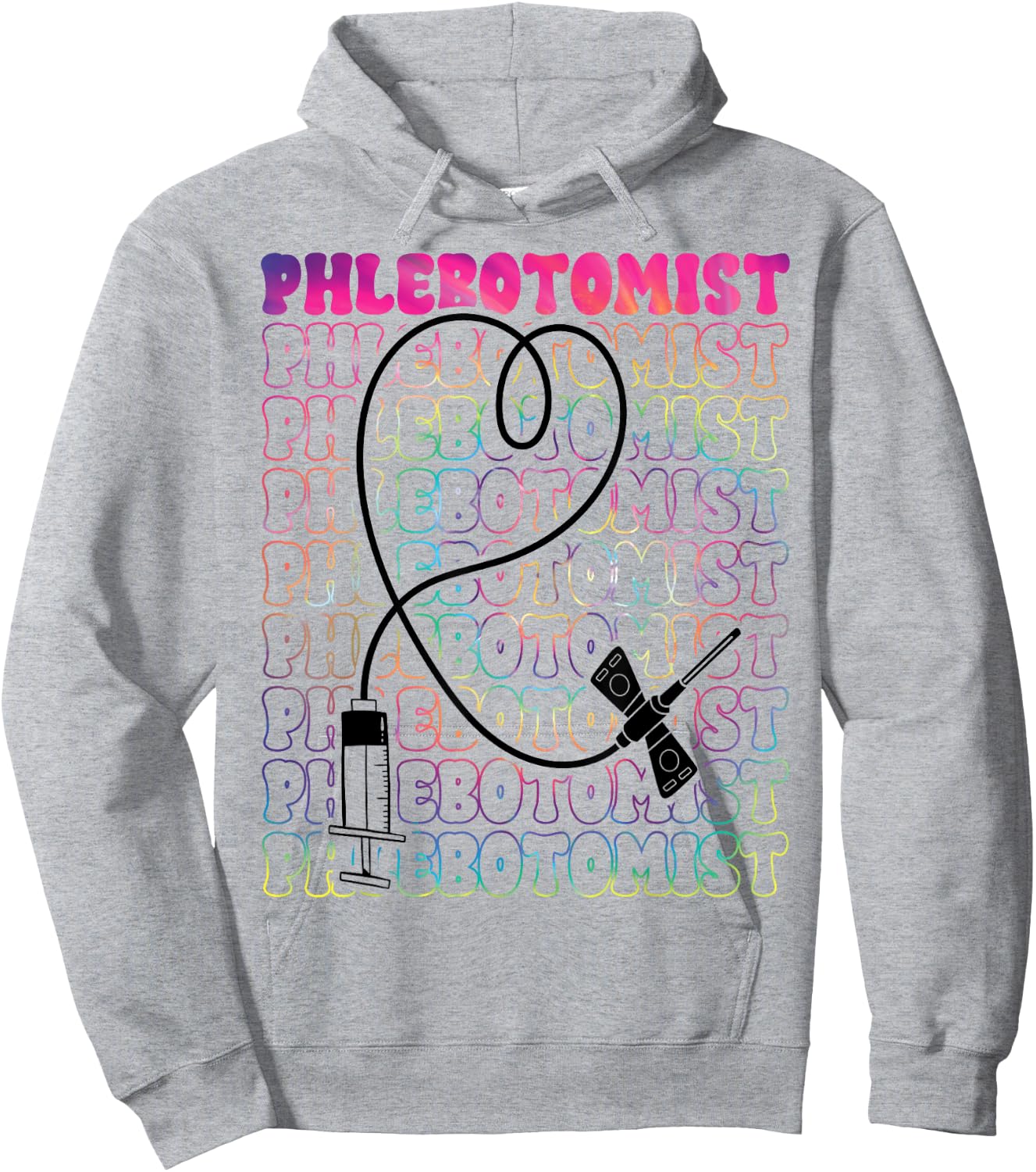 Phlebotomist Heart Tie Dye Phlebotomy Technician Tech Nurse Hoodie - Hoodie | Ash