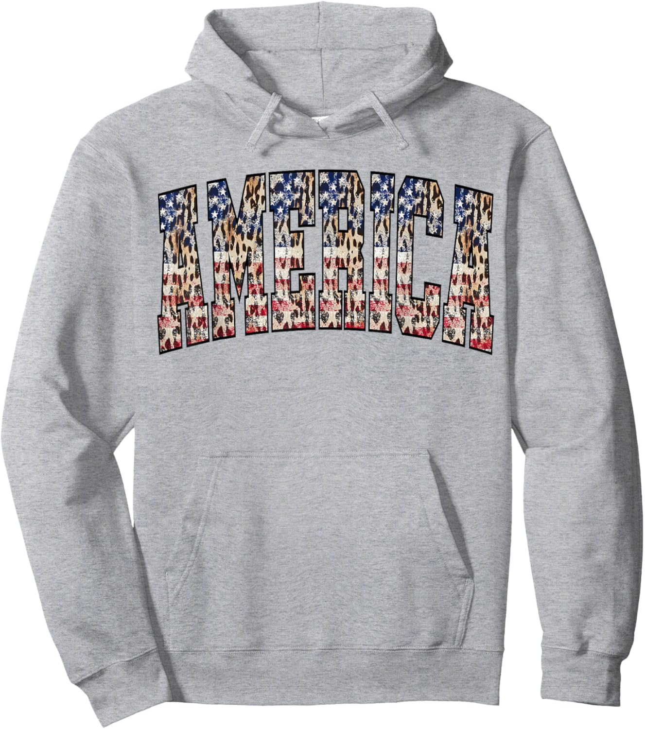 America Flag Leopard Tie Dye Patriotic 4th Of July Hoodie - Hoodie | Ash
