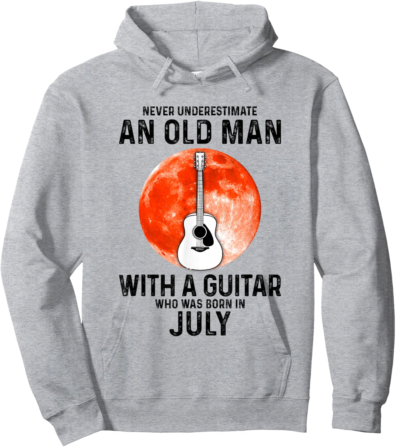 Never Underestimate An Old Man With A Guitar July Hoodie - Hoodie | Ash