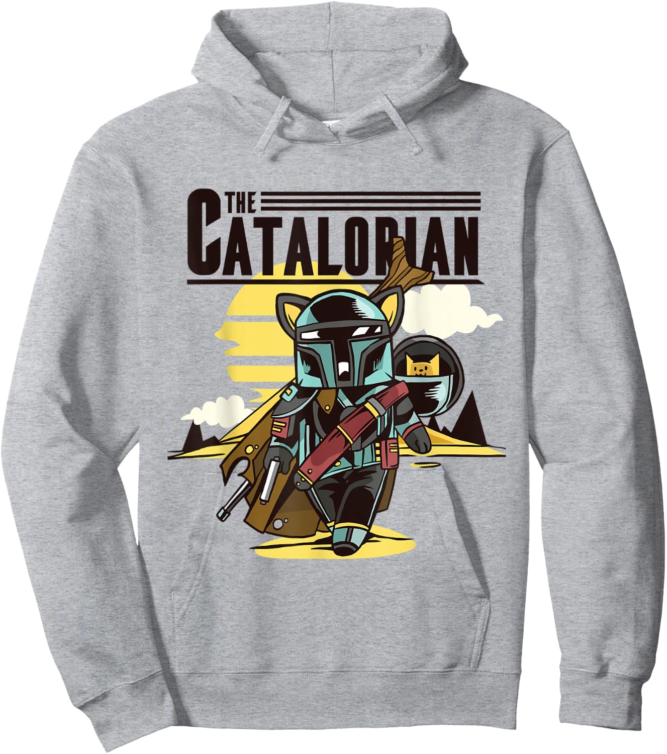 Funny Cat The Catalorian Gift cats wear lovers Cute Women Kids Hoodie - Hoodie | Ash