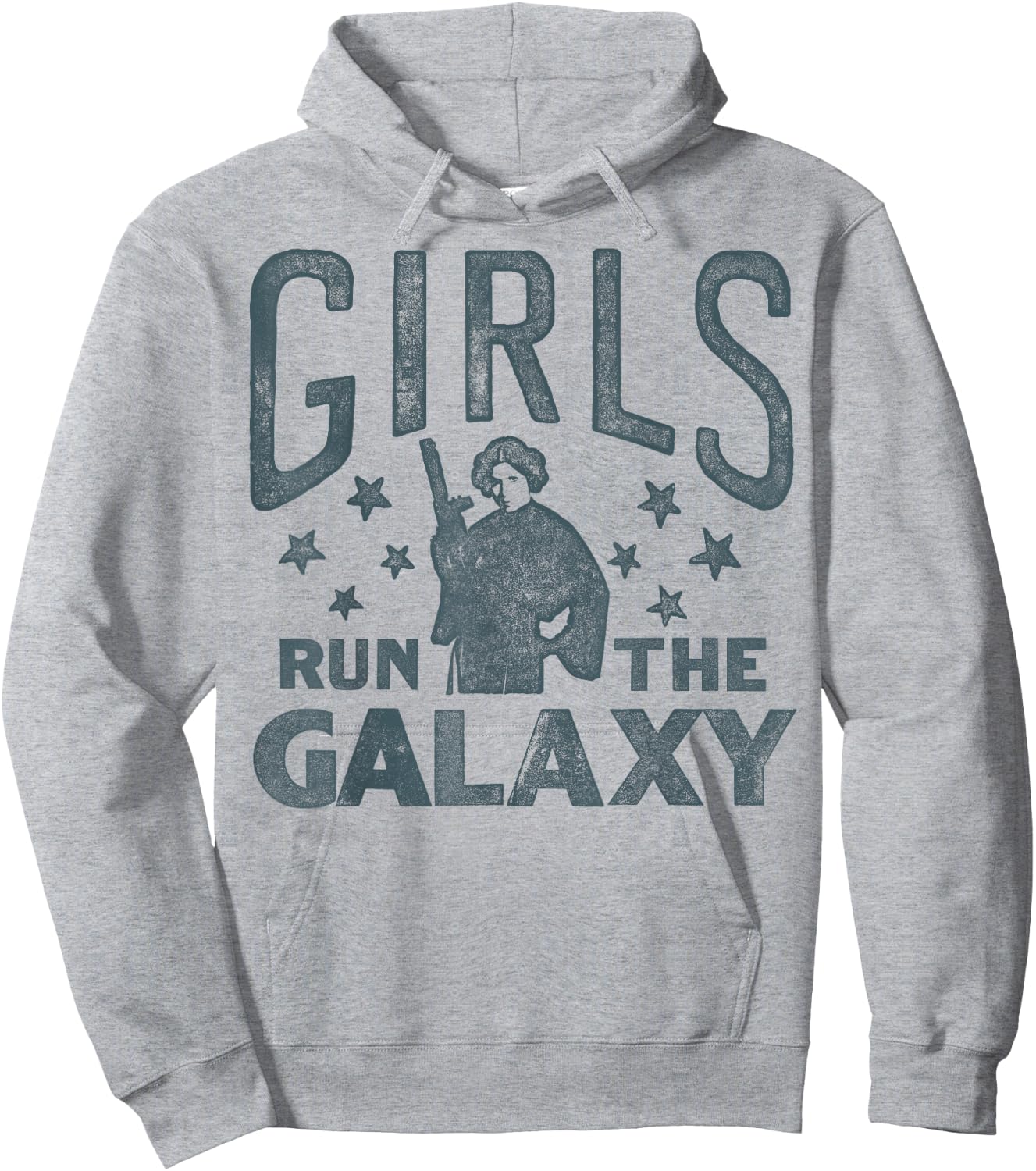 Star Wars Princess Leia Girls Run The Galaxy Stamp Hoodie - Hoodie | Ash