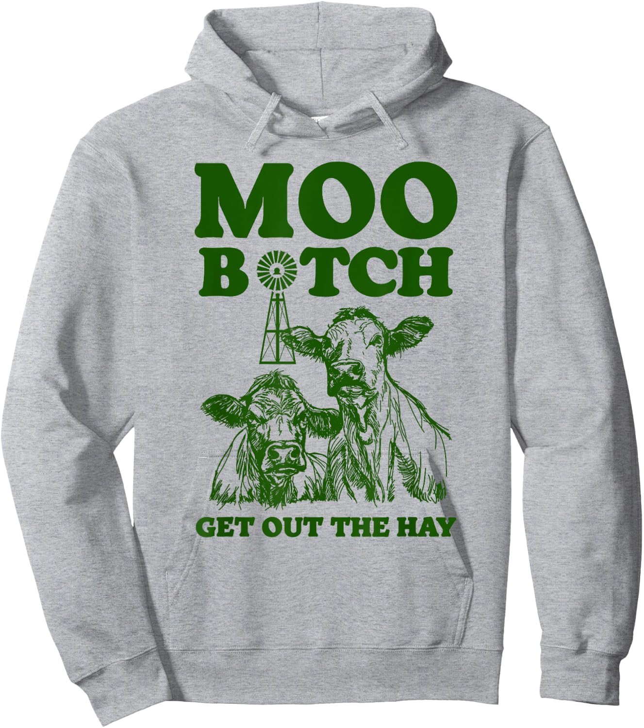 Moo Bitch Get Out The Hay Funny Cow Pun Rap Hip Hop Hoodie - Hoodie | Ash