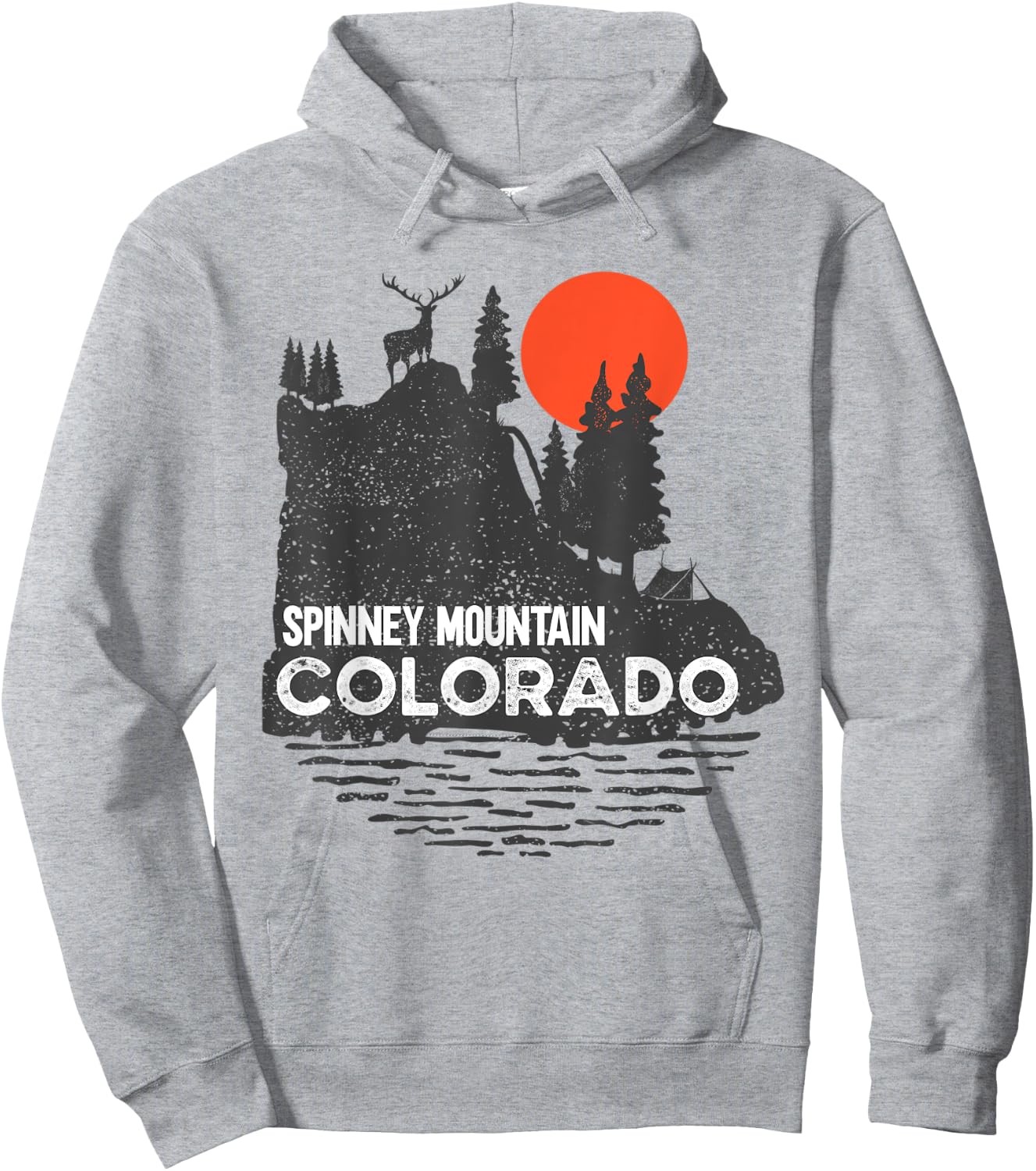 Spinney Mountain Colorado hiking camping nature deer design Hoodie - Hoodie | Ash