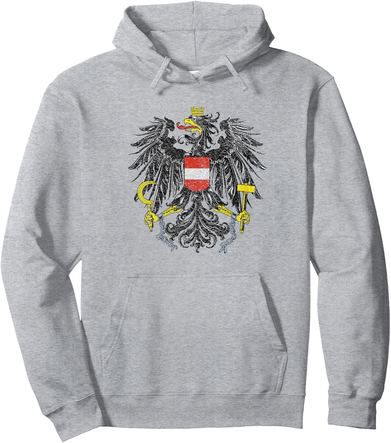 Austria Coat of Arms Flag Bundesadler Eagle Vienna Salzburg Hoodie - Hoodie | Ash