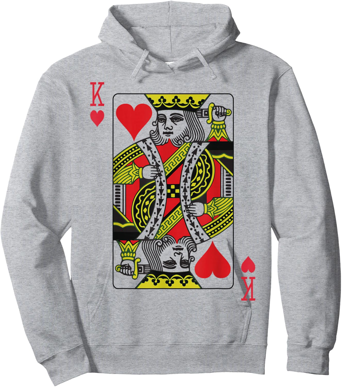KING of HEARTS Mardi Gras carnival costume playing card Hoodie - Hoodie | Ash
