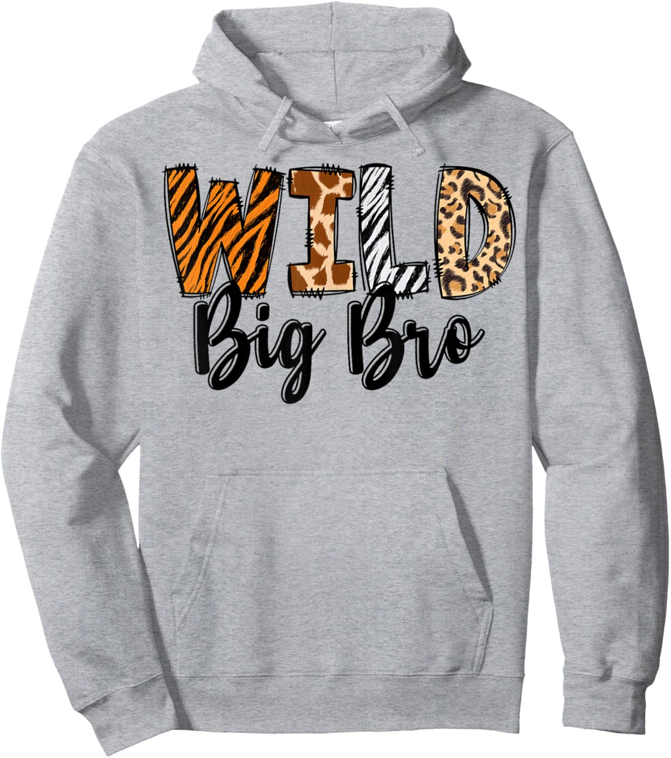 Wild Big Bro Zoo Born Two Be Wild B-day Safari Jungle Animal Hoodie - Hoodie | Ash