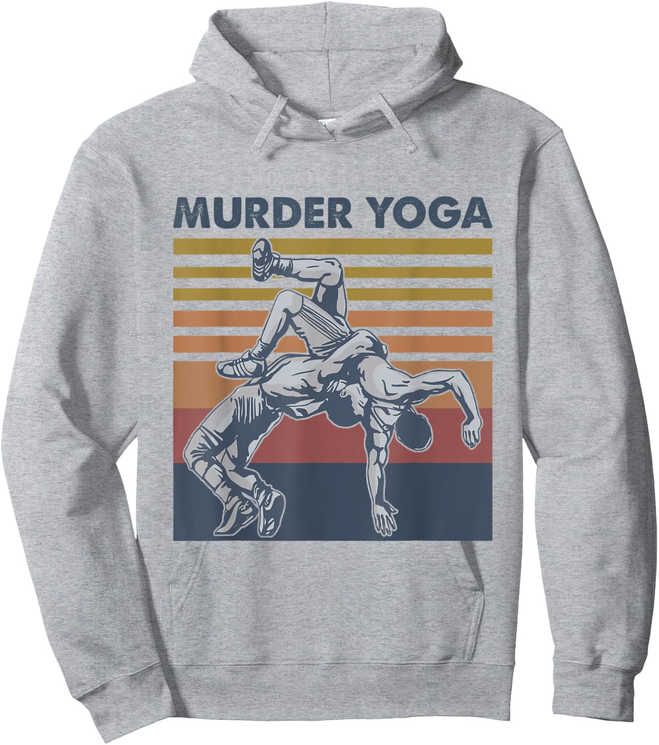 Murder Yoga Vintage Retro Funny Hoodie - Hoodie | Ash