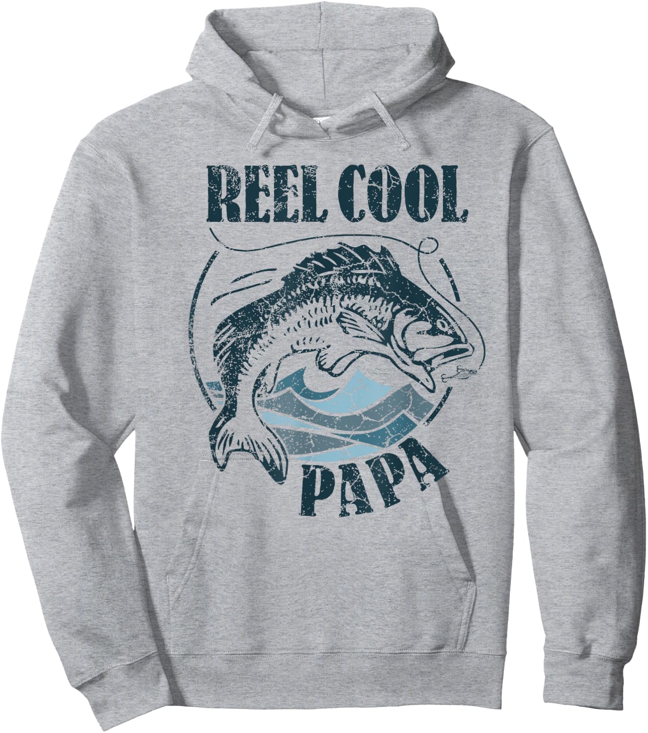 Reel Cool Papa Fishing Dad Gifts Father's Day Bass Fisherman Hoodie - Hoodie | Ash