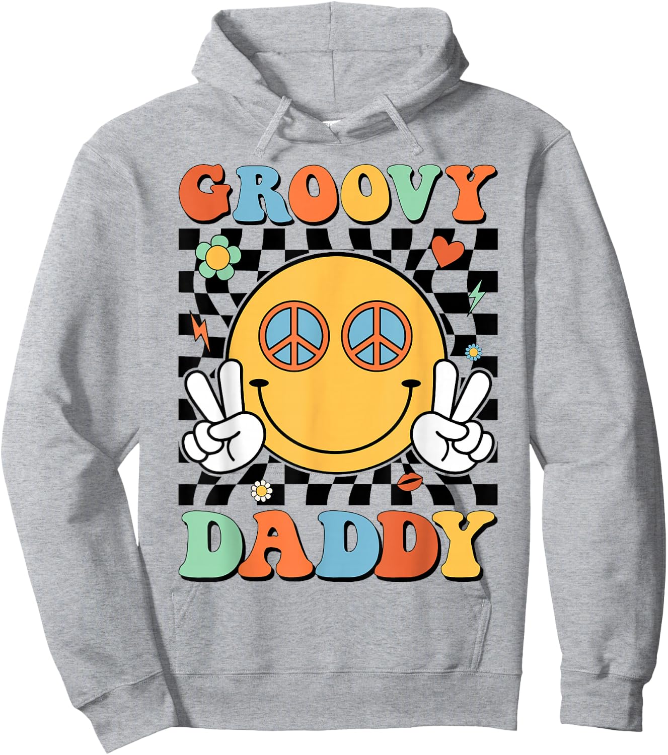 Groovy Daddy Matching Family 70s 80s Retro Hippie Costume Hoodie - Hoodie | Ash