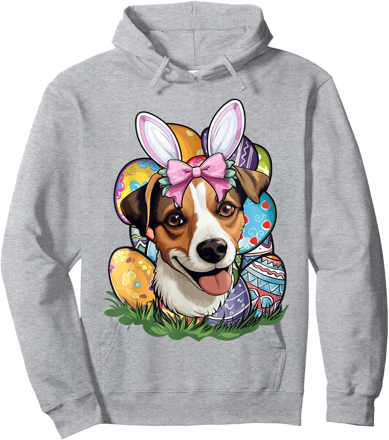 Funny Easter Bunny Jack Russell Terrier Hoodie - Hoodie | Ash