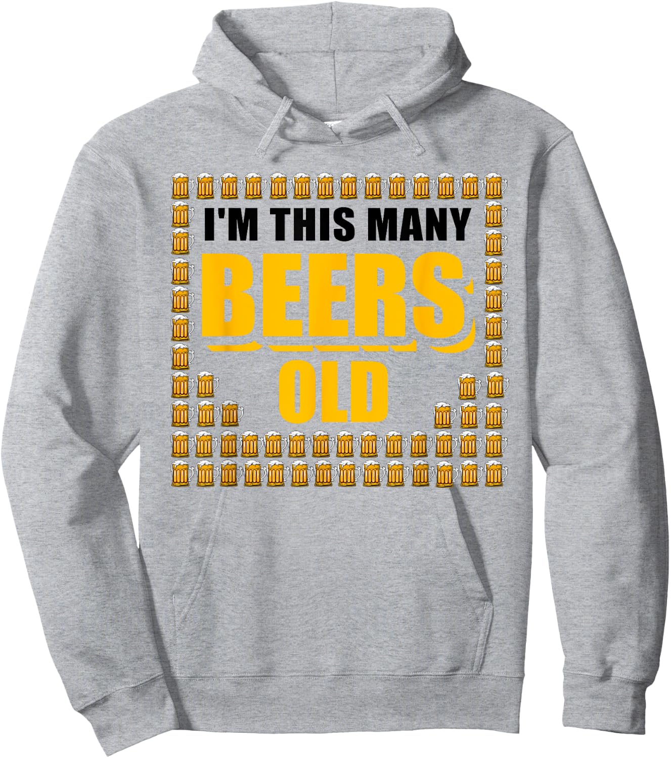 I'm This Many Beers Old 64th Birthday 64 Years Funny Gift Hoodie - Hoodie | Ash