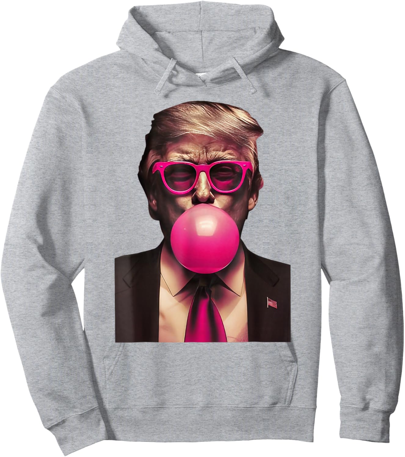 Trump Bubble Gum Funny Hoodie - Hoodie | Ash