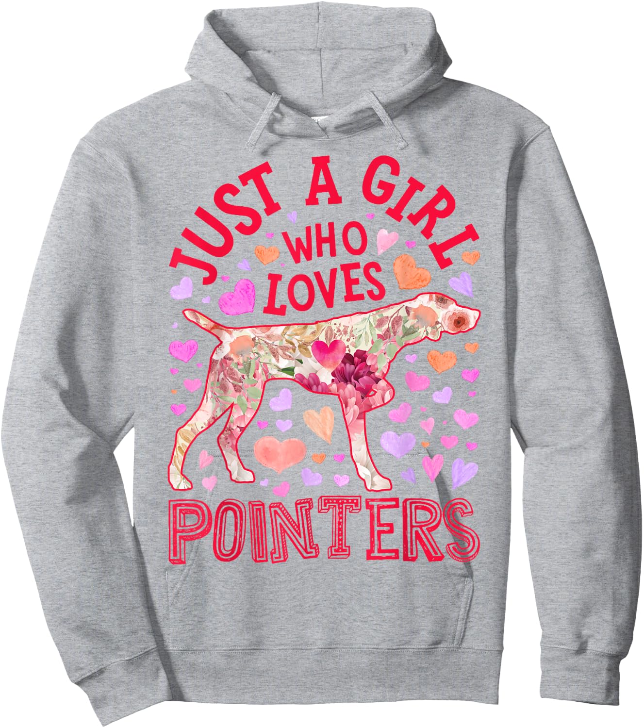 German Shorthaired Pointer Just A Girl Who Loves Dog Flower Hoodie - Hoodie | Ash