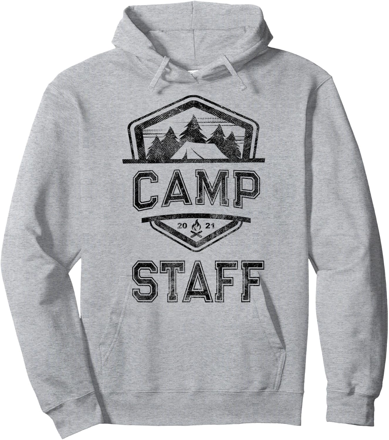 Vintage CAMP STAFF Campground Crew Counselor Nurse Host Team Hoodie - Hoodie | Ash