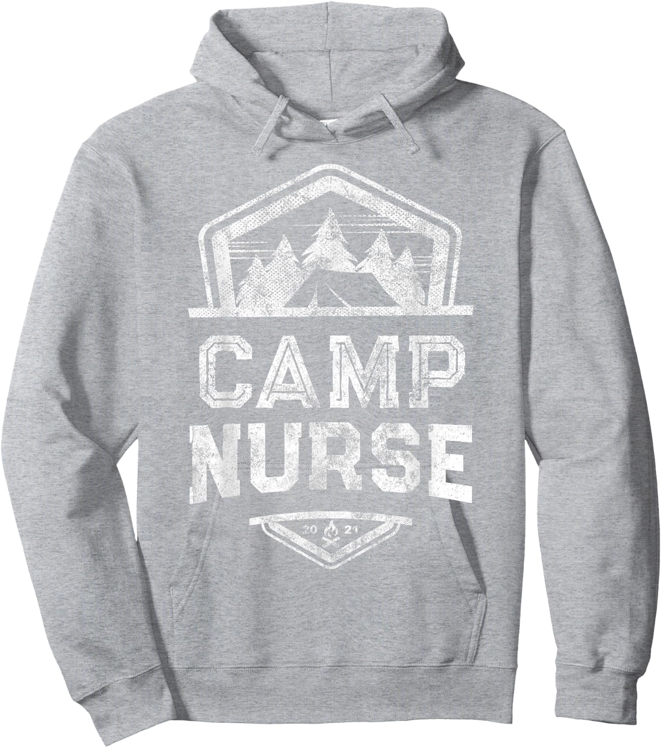 Vintage CAMP NURSE Medical Staff Campground Squad Host Crew Hoodie - Hoodie | Ash