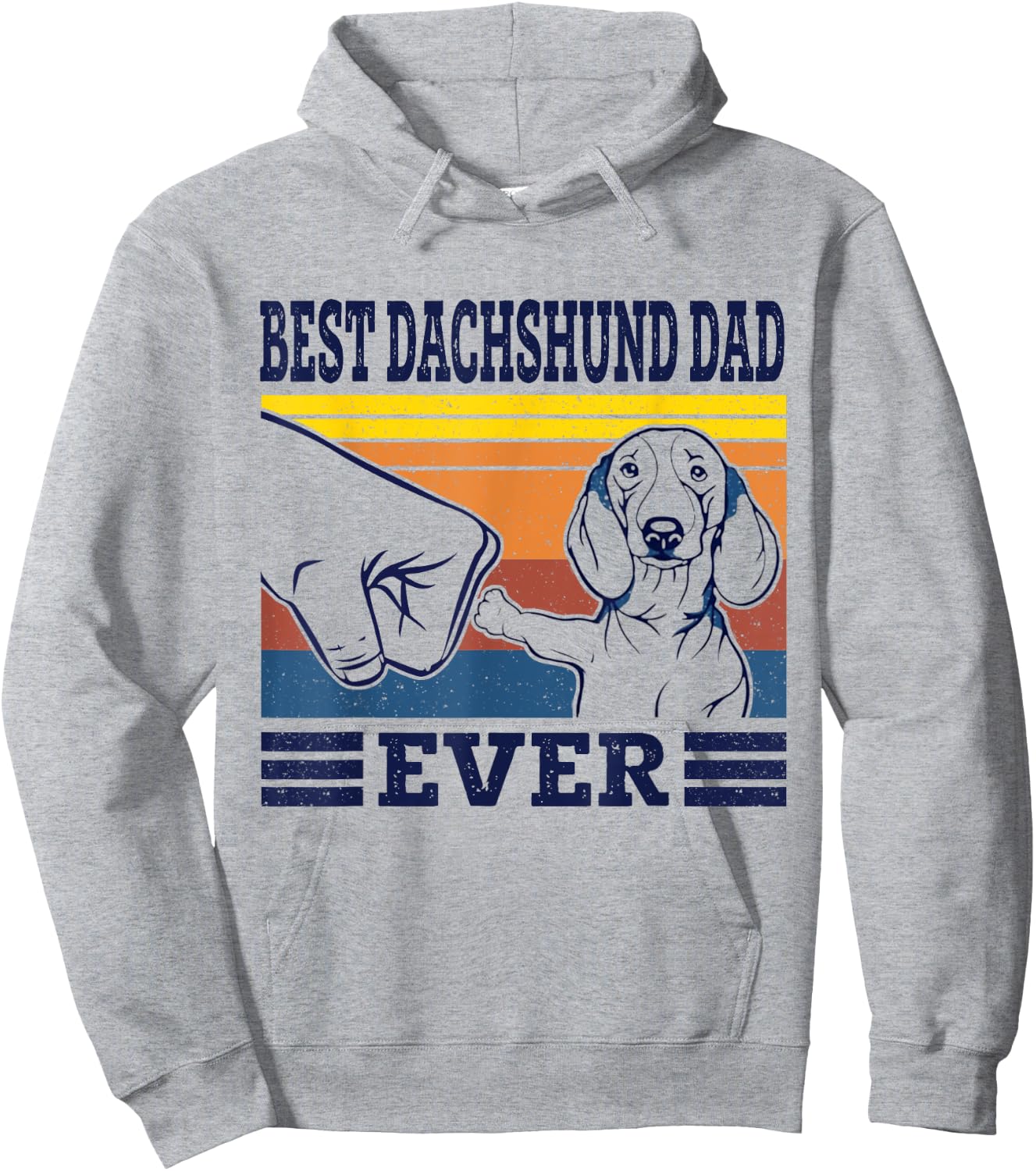 Best Dachshund Dad Ever Dog Vintage Animal Lovers Gifts Hoodie - Hoodie | Ash