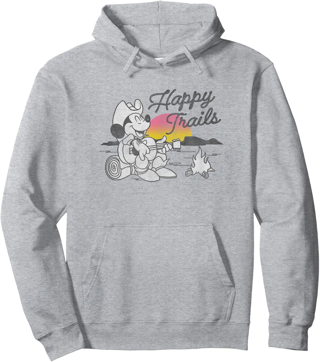 Disney Mickey Happy Trails Color Pop Sunset Camping Hoodie - Hoodie | Ash