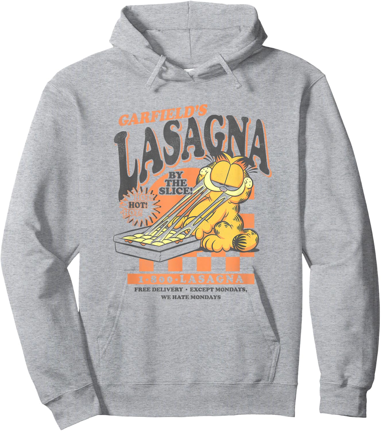 Garfield Vintage by The Slice Garfield's Lasagna Poster Hoodie - Hoodie | Ash