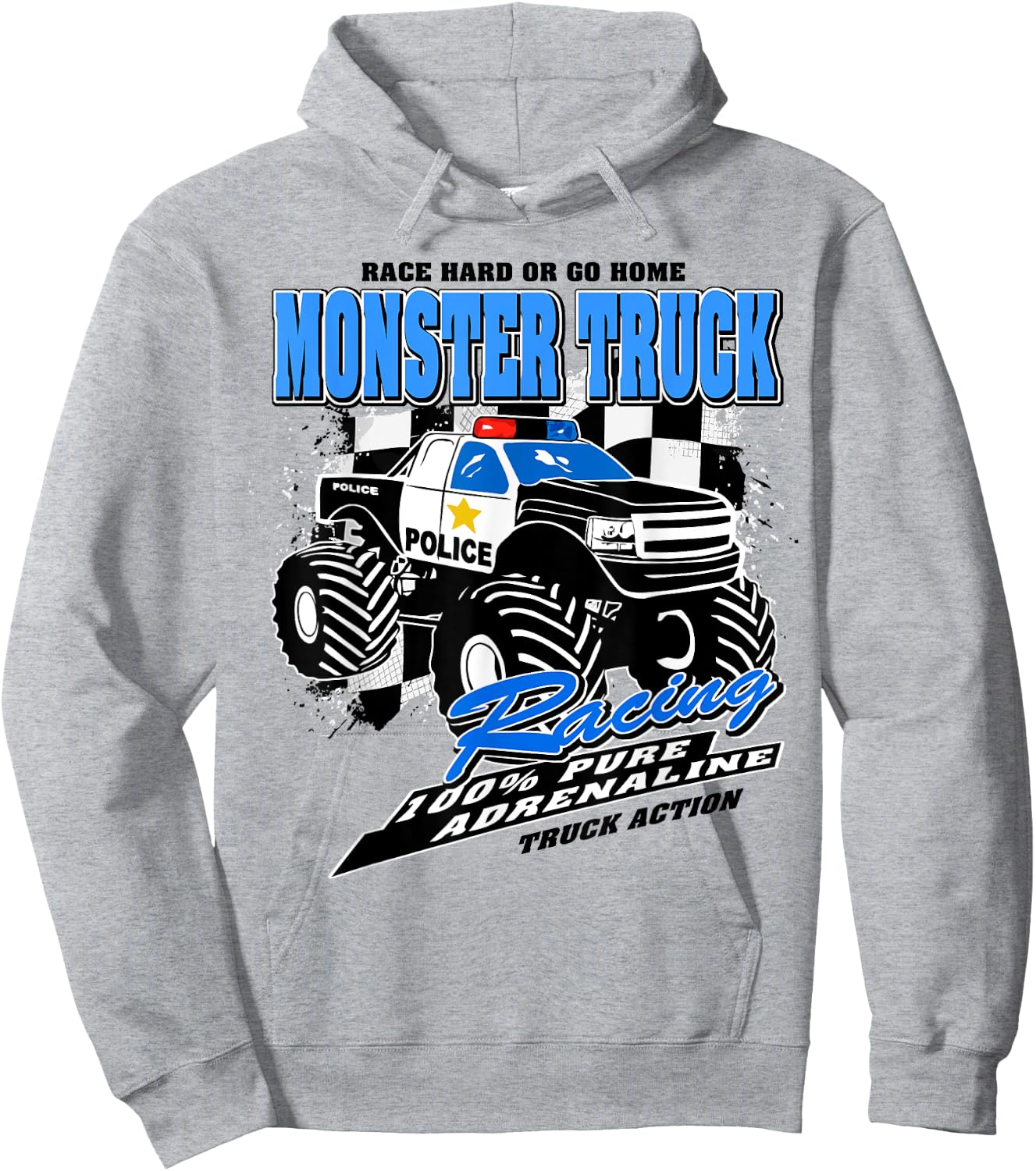 Police monster truck Hoodie - Hoodie | Ash