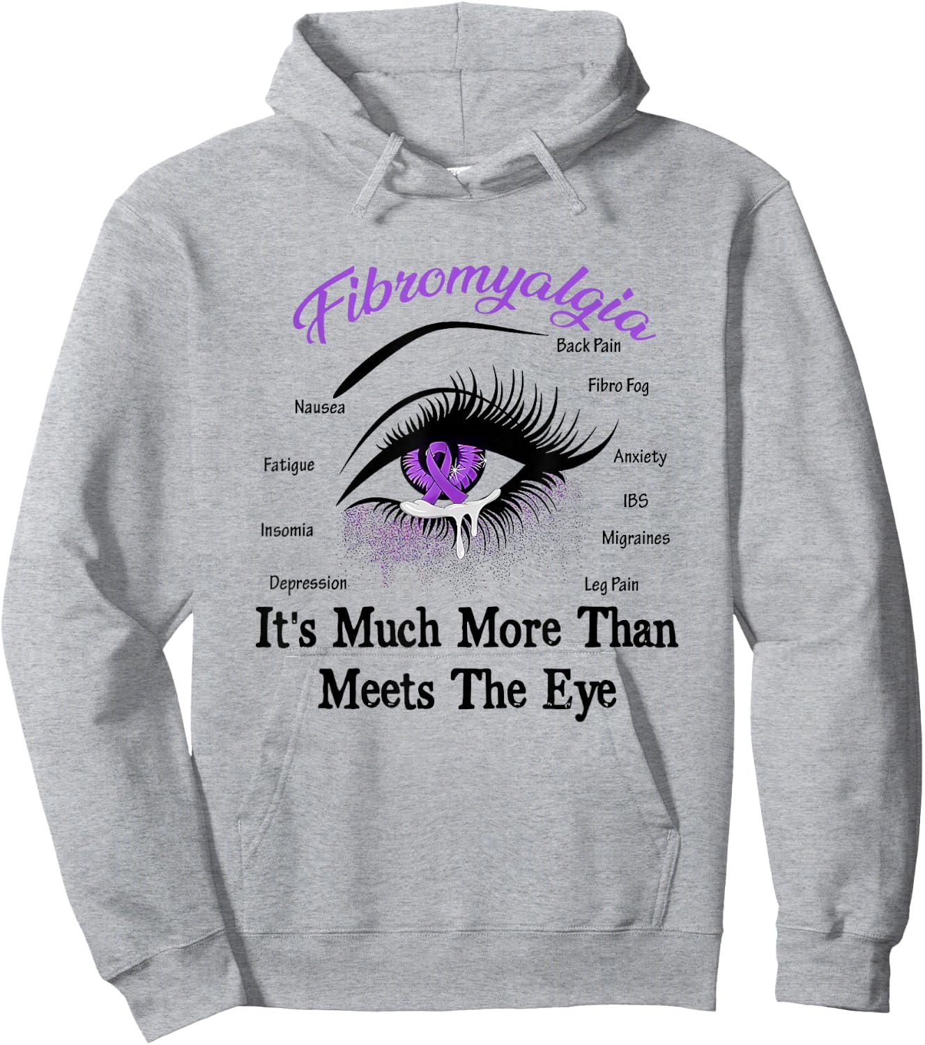 Fibromyalgia Awareness Eye - Woman Eye Hoodie - Hoodie | Ash