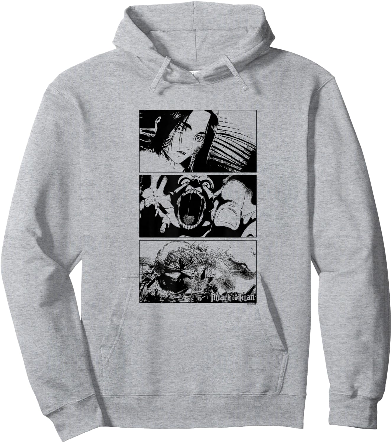 Attack on Titan Season 3 Stacked Scenes Black and White Hoodie - Hoodie | Ash