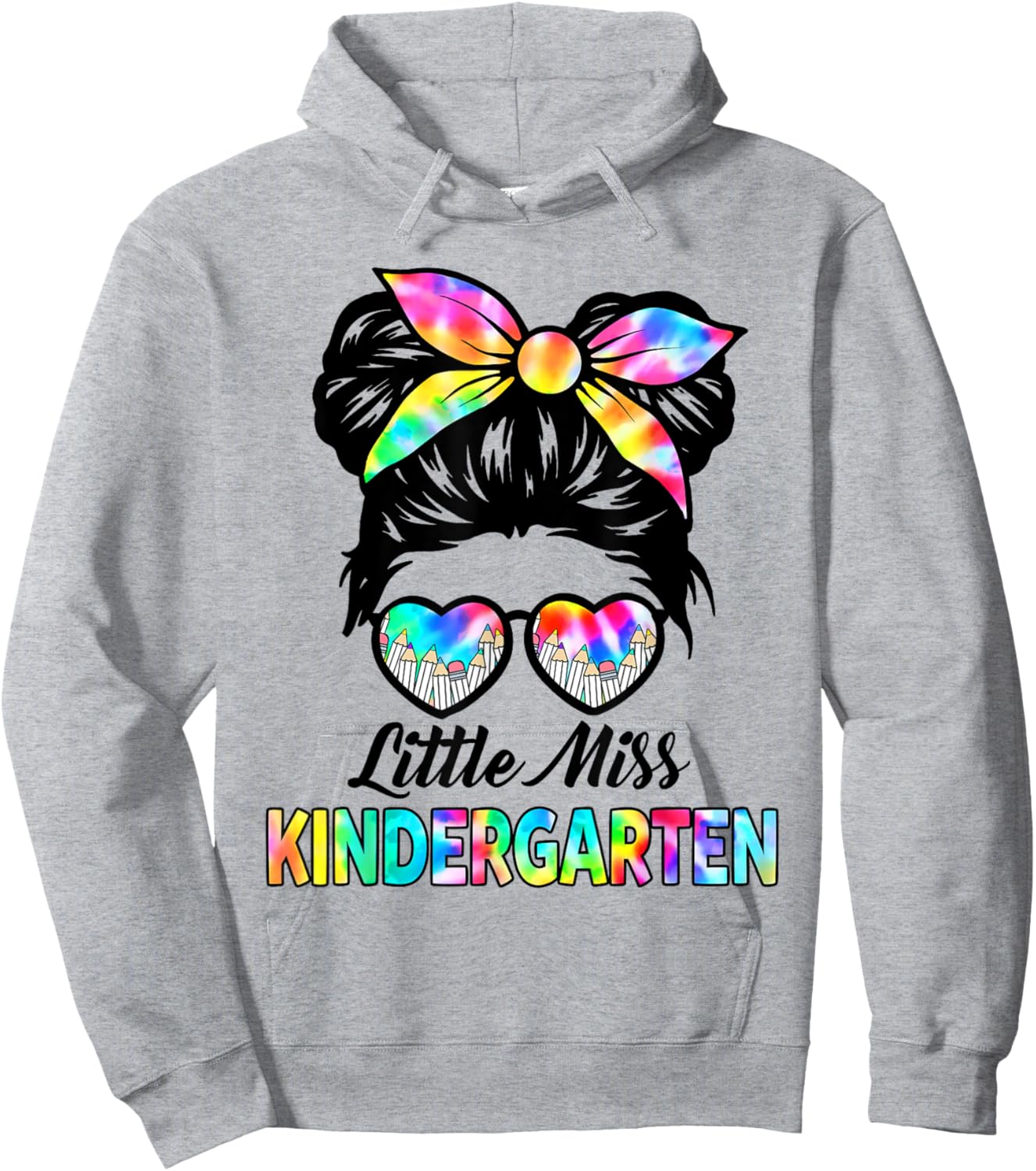 Little Miss KINDERGARTEN First Day Back To School Girls Kids Hoodie - Hoodie | Ash