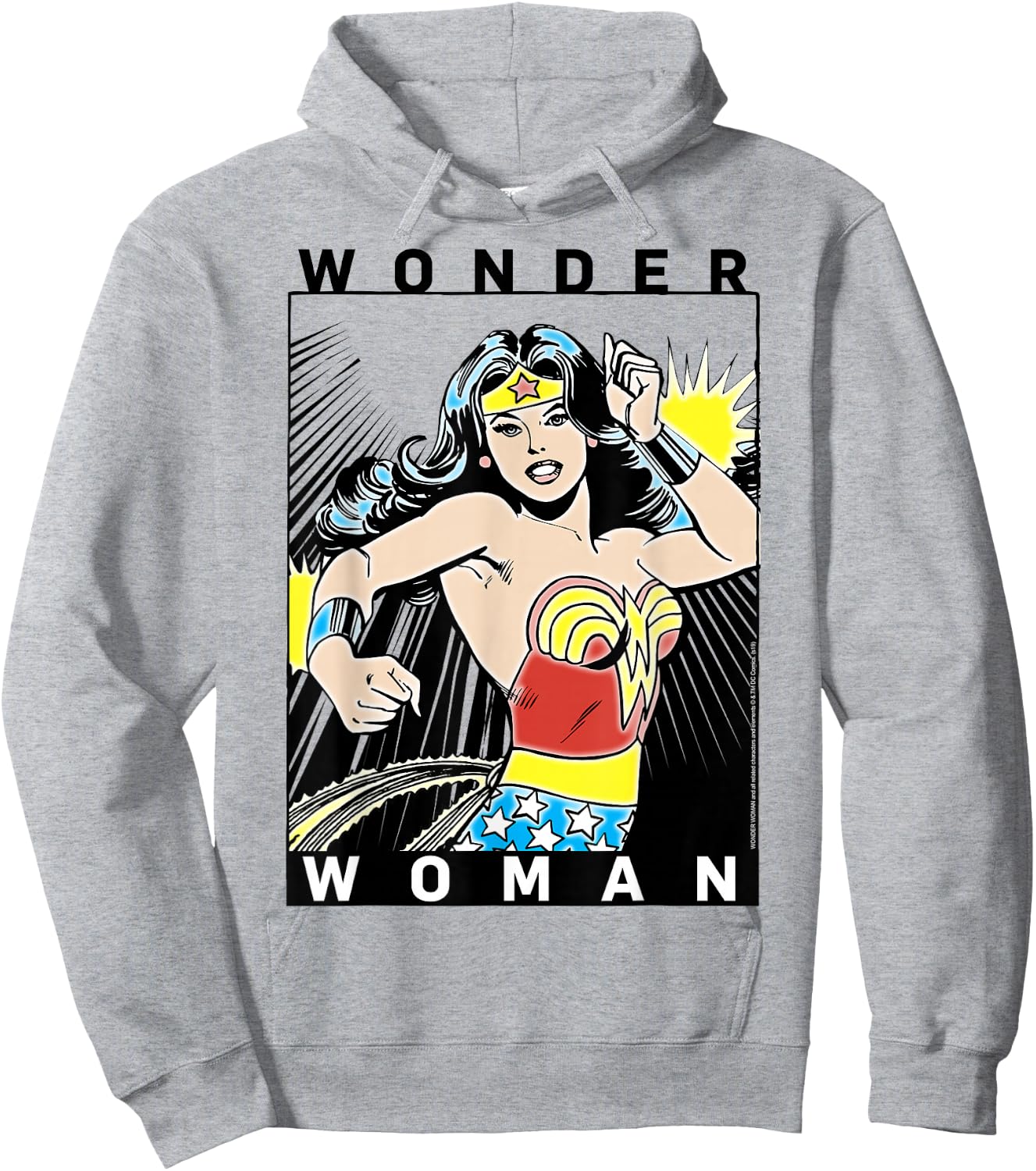 DC Comics Wonder Woman Vintage Style Comic Book Poster Hoodie - Hoodie | Ash