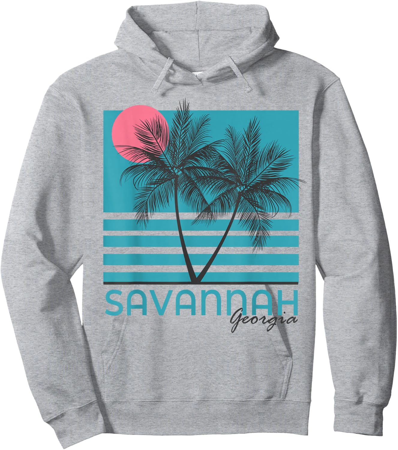 Savannah Georgia Souvenir GA Palm Trees Hoodie - Hoodie | Ash