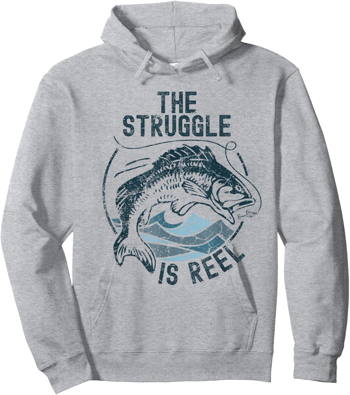 Funny Fishing The Struggle is Reel Fisherman Bass Fish Gift Hoodie - Hoodie | Ash