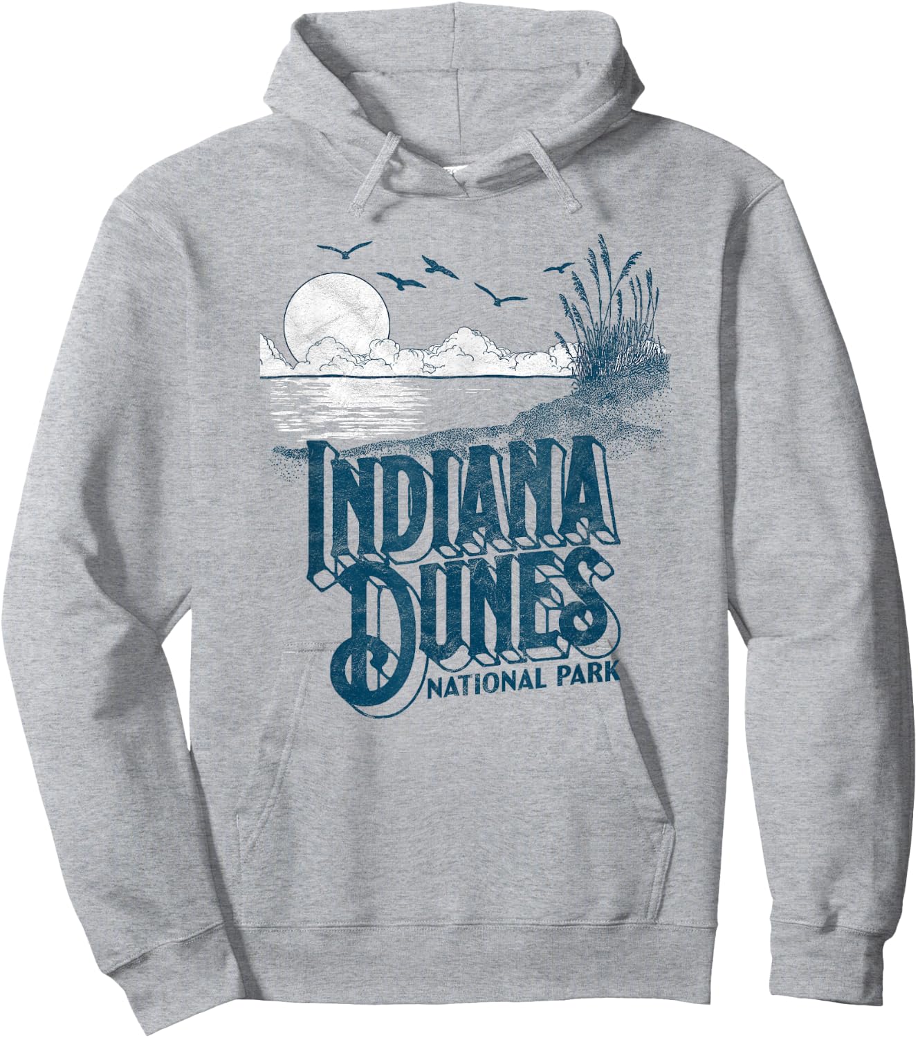 Vintage Indiana Dunes National Park Retro 80's Minimalist Hoodie - Hoodie | Ash