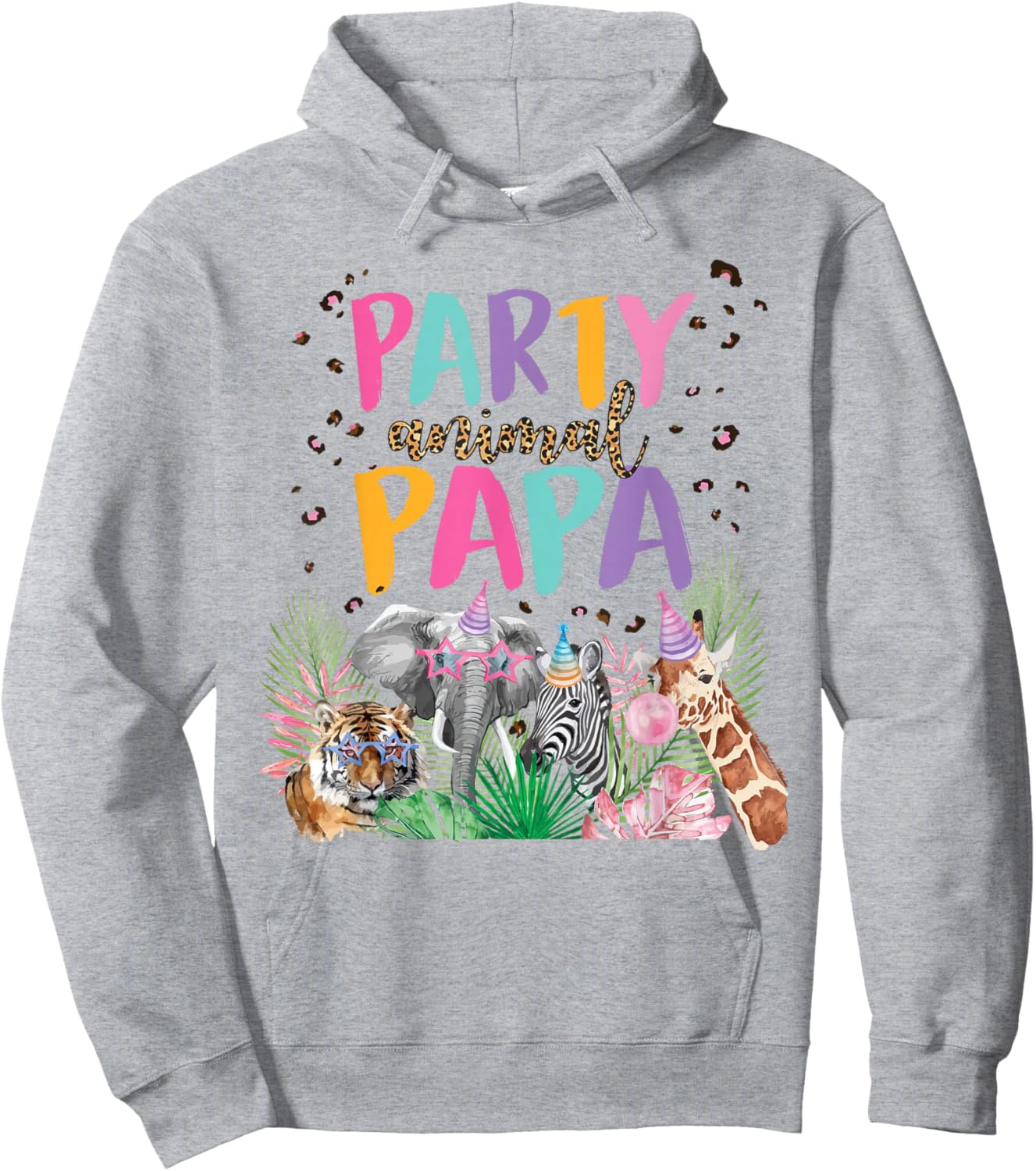 Papa Of The Birthday Boy Girl Zoo Theme Animal Party Hoodie - Hoodie | Ash