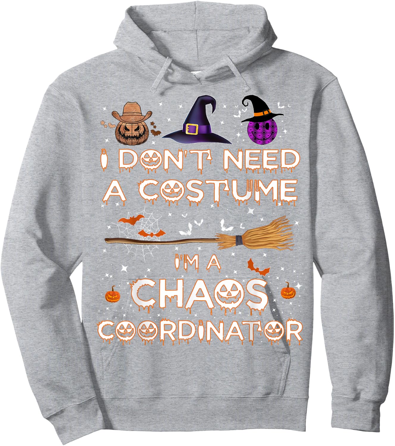 Chaos Coordinator Halloween Costume 2023 Pumpkin Hoodie - Hoodie | Ash