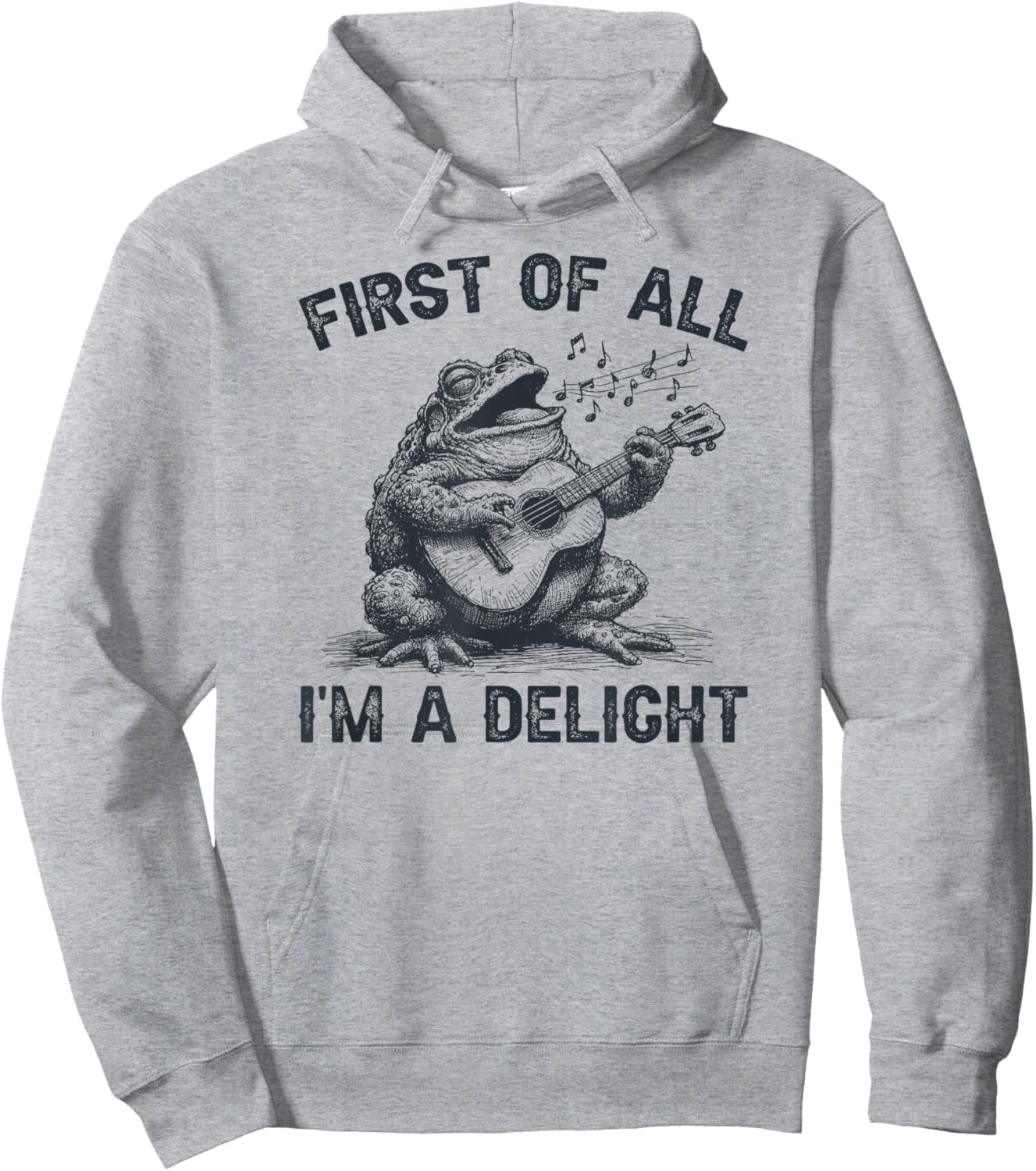 First Of All I'm A Delight, Funny Sarcastic Frog Hoodie - Hoodie | Ash