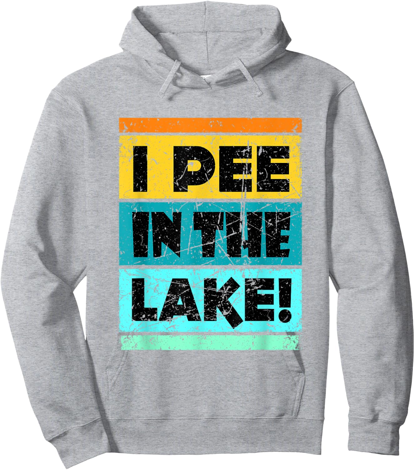 Funny I Pee In The Lake Retro Drinking Camping Party Hoodie - Hoodie | Ash