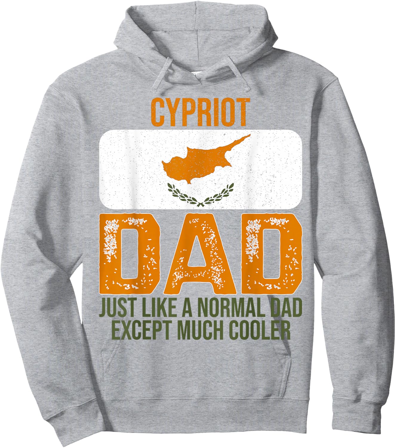 Vintage Cypriot Dad Cyprus Flag Design For Father's Day Hoodie - Hoodie | Ash