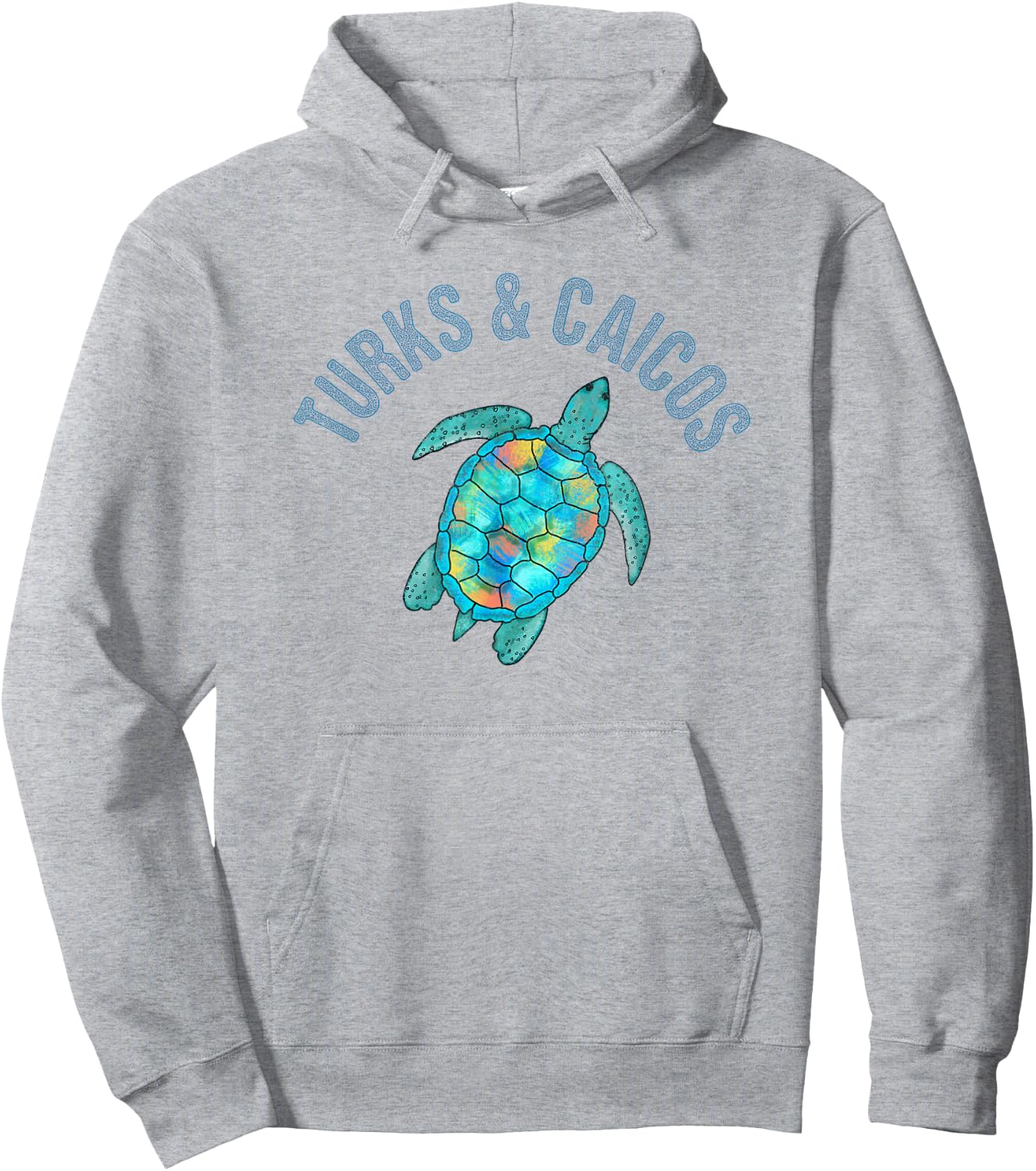 Turks & Caicos Beach Design / Sea Turtle Illustration Gift Men Women Girls Kids Hoodie - Hoodie | Ash