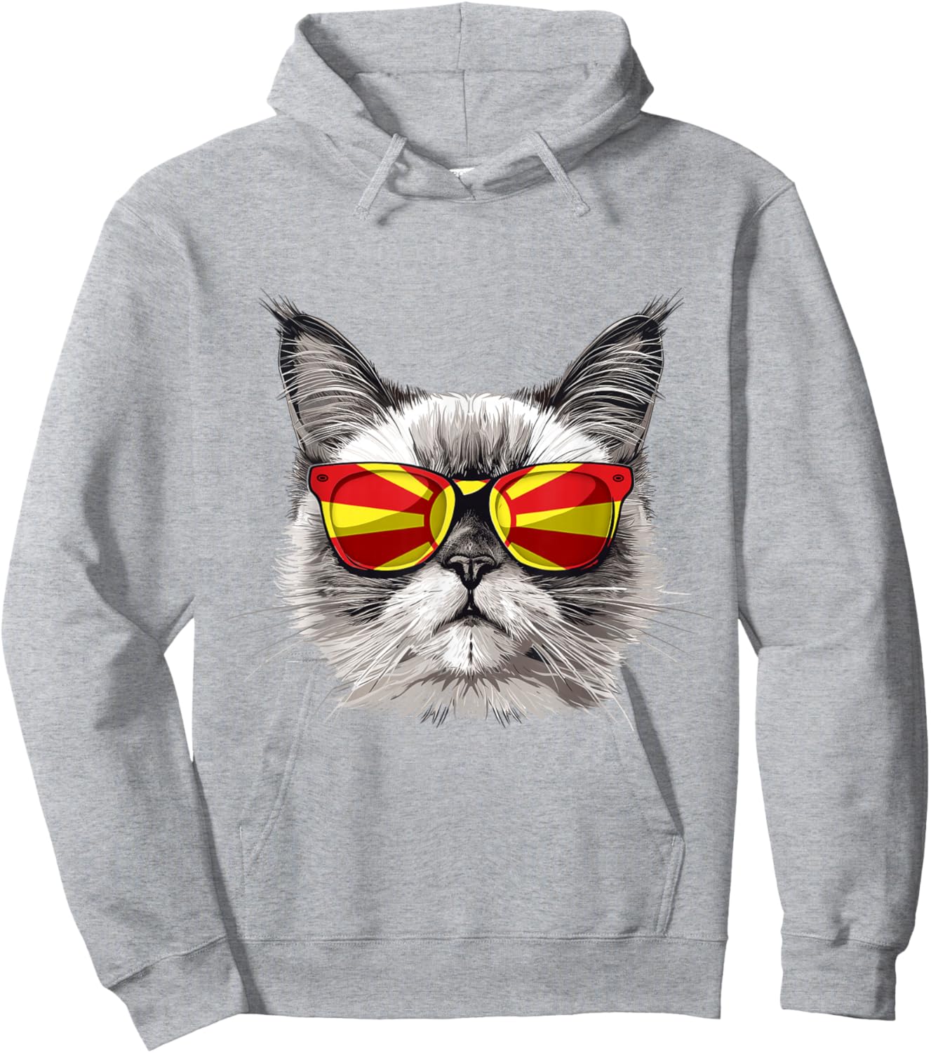 Macedonia Flag Cat Mom Souvenirs Products Kitten Macedonian Hoodie - Hoodie | Ash