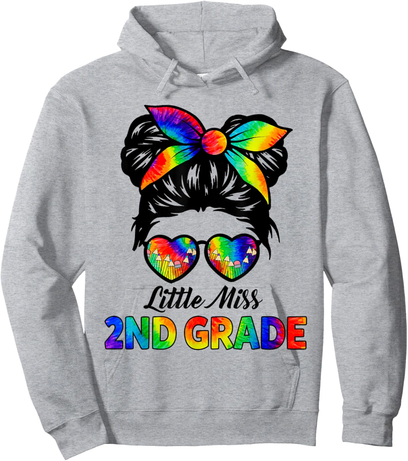 Girls Second Grade Back To School Cute Little Miss 2nd Grade Hoodie - Hoodie | Ash