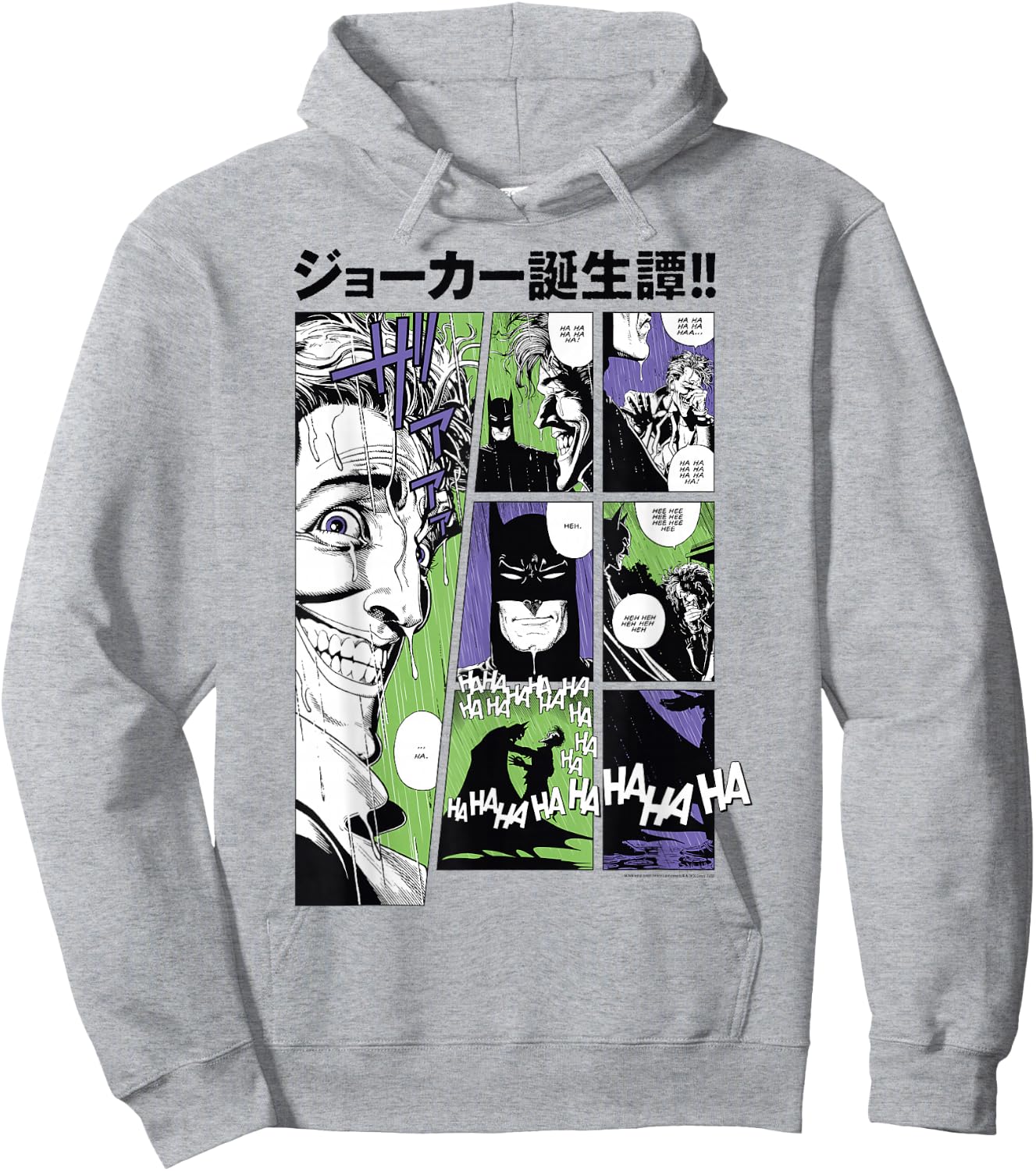 DC Comics Batman The Joker Kanji Comic Panels Hoodie - Hoodie | Ash