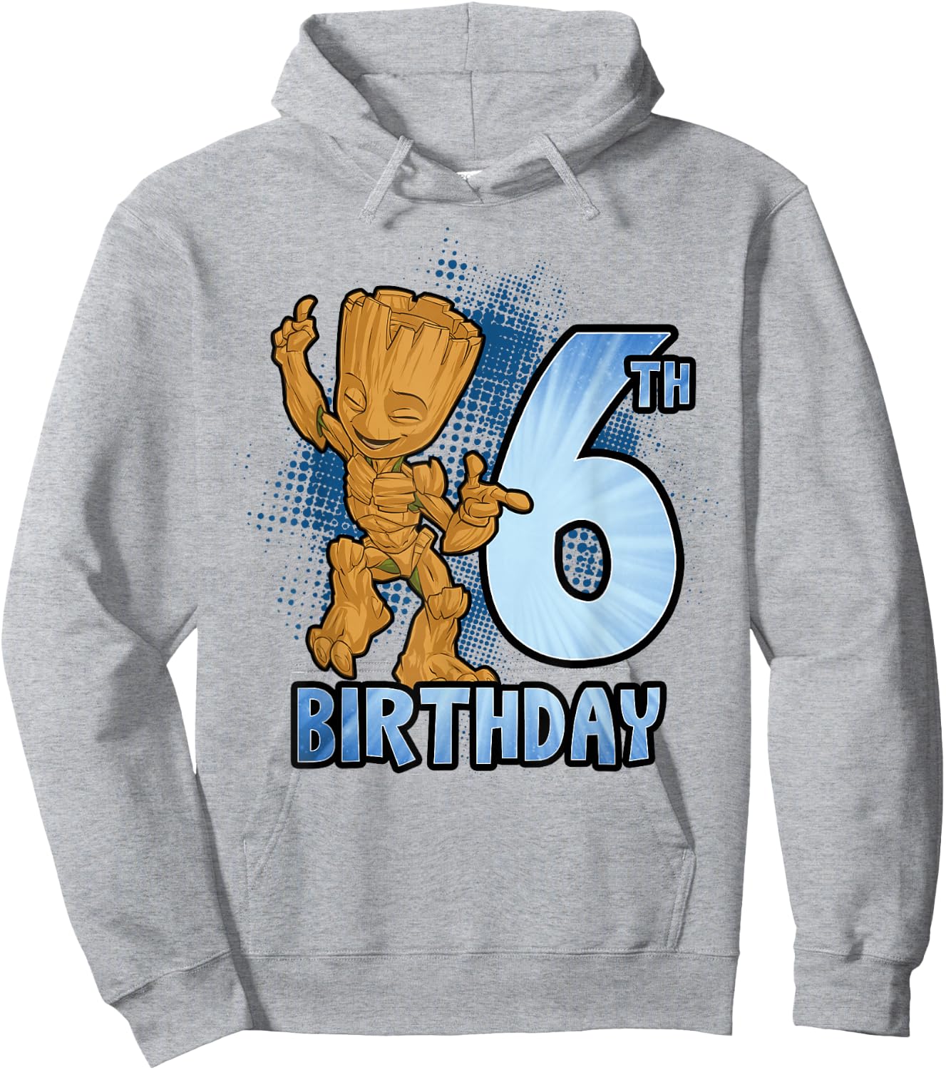 Marvel Guardians of The Galaxy Baby Groot 6th Birthday Hoodie - Hoodie | Ash