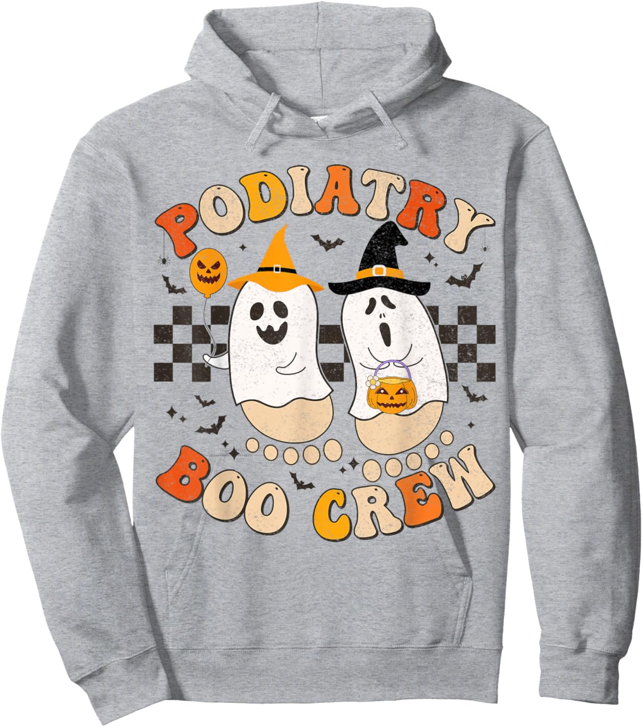 Halloween Foot Doctor Podiatrist Podiatry Boo Crew Ghost Hoodie - Hoodie | Ash