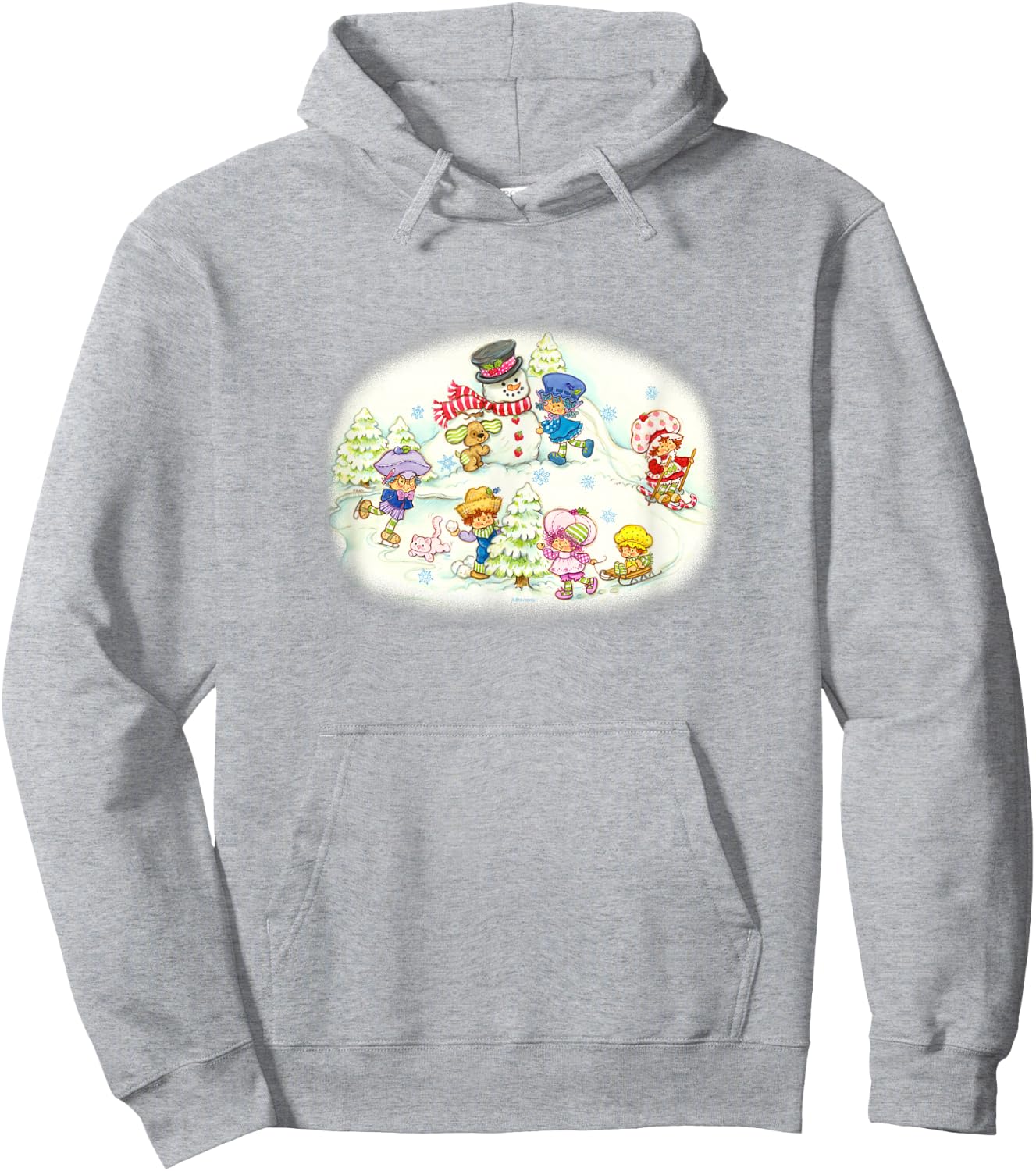 Strawberry Shortcake Christmas Playing On The Snow Poster Hoodie - Hoodie | Ash