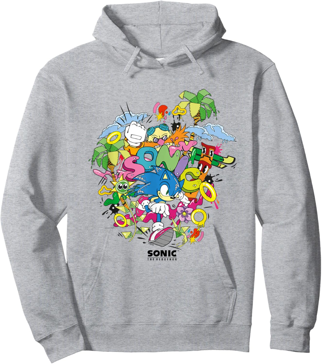 Sonic The Hedgehog Ruining Eggman's Plan Colorful Collage Hoodie - Hoodie | Ash