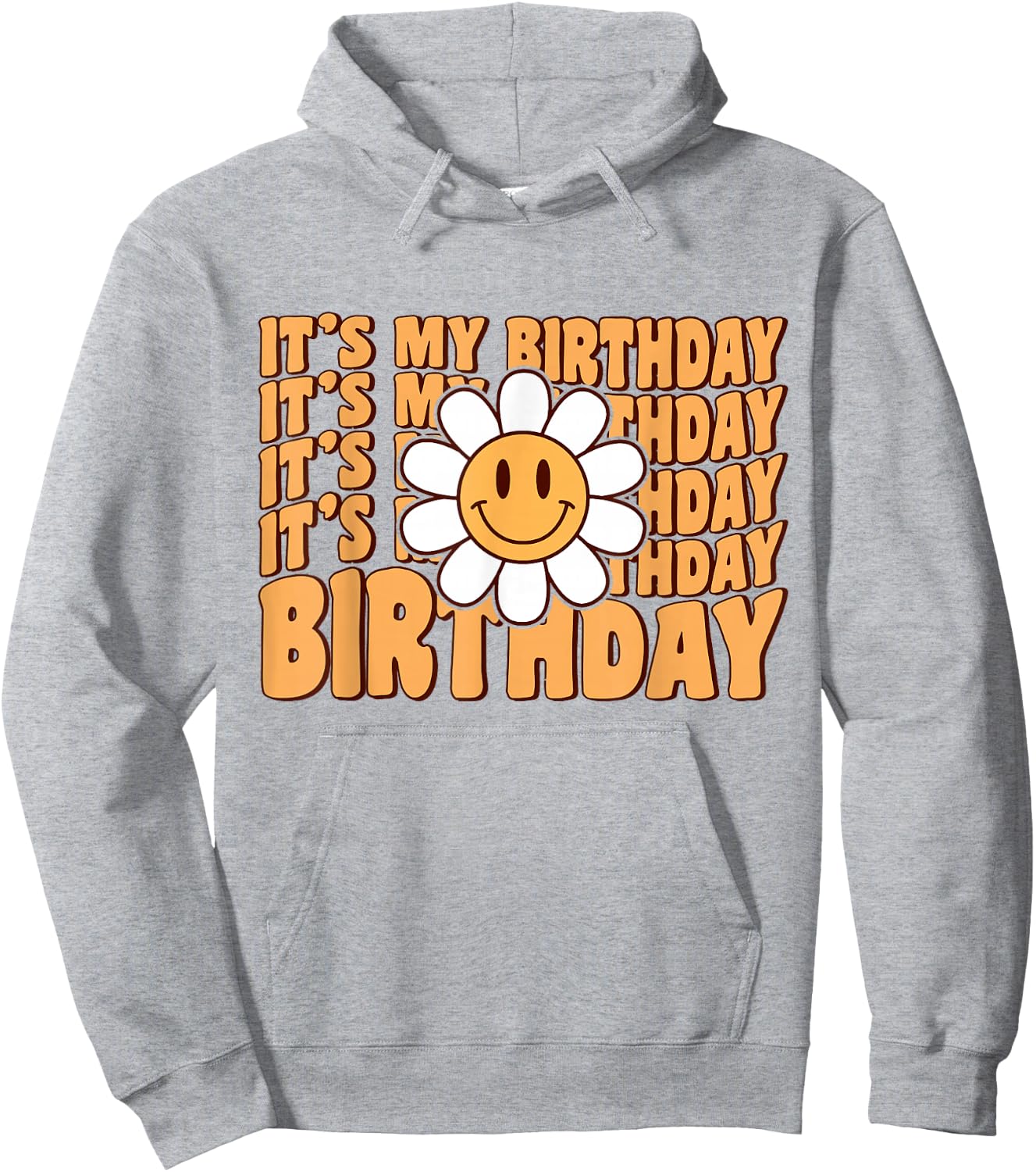 Retro My Birthday Groovy Birthday Flower Women Teens Girls Hoodie - Hoodie | Ash