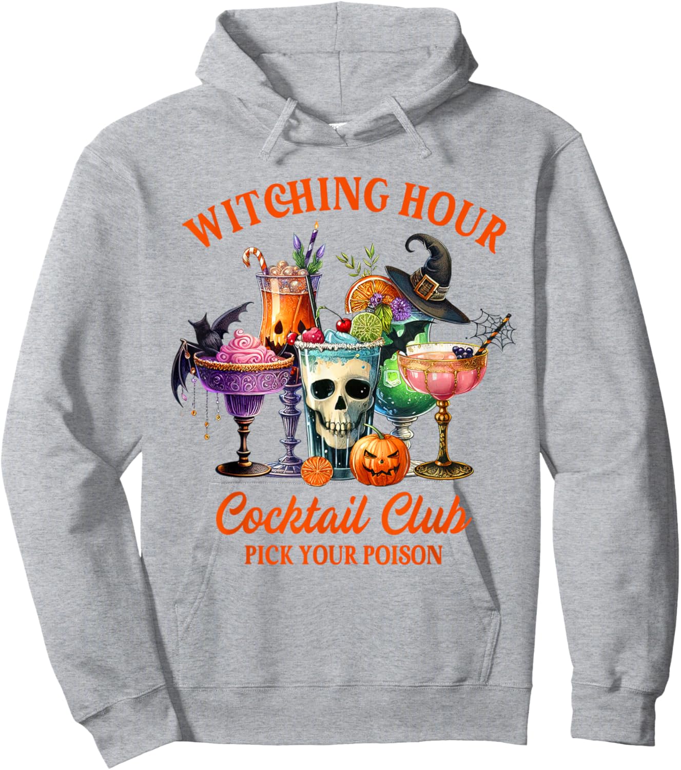 Halloween Vibes Witching Hour Cocktail Club Pick Your Poison Hoodie - Hoodie | Ash