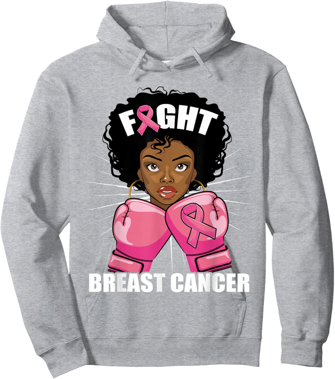 Fight Breast Cancer Awareness African American Black Women Hoodie - Hoodie | Ash