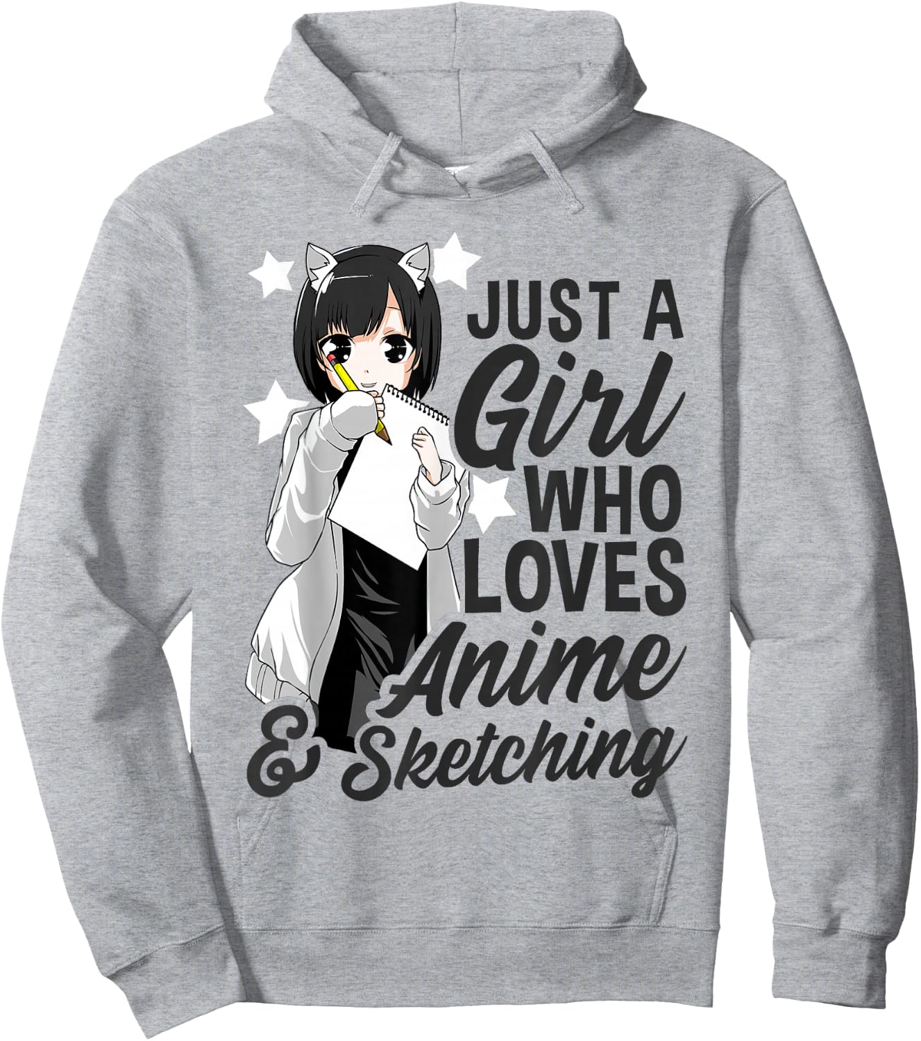 Just A Girl Who Loves Anime and Sketching Drawing Anime Kids Hoodie - Hoodie | Ash