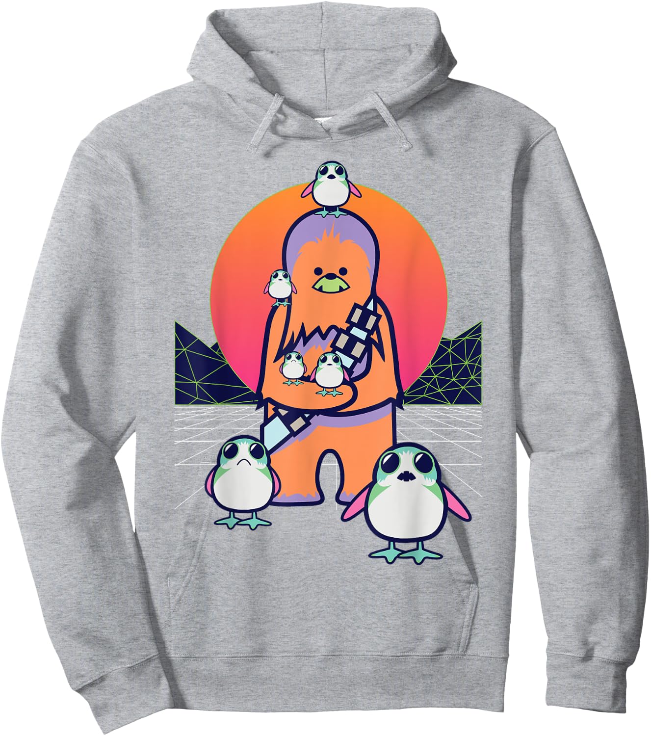 Star Wars Kawaii Porgs and Chewbacca Hoodie - Hoodie | Ash