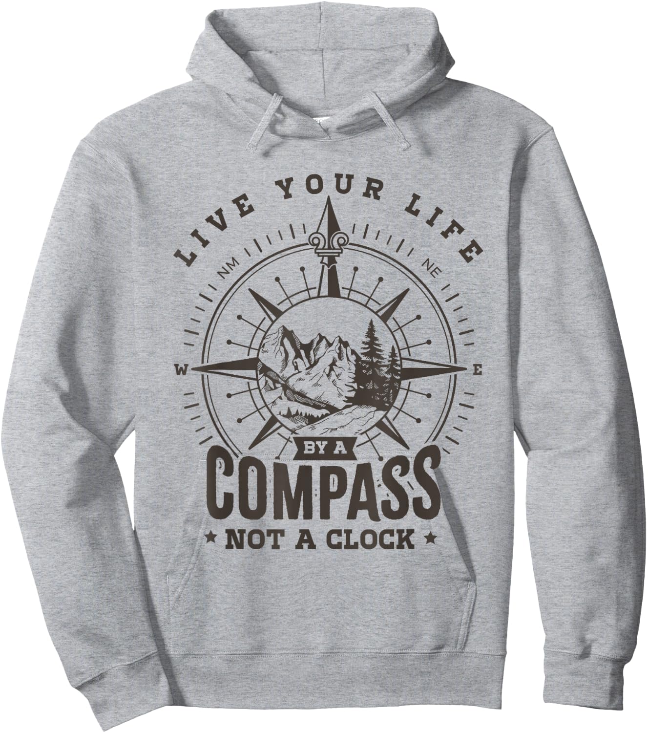 Live your life by a compass not a clock Hoodie - Hoodie | Ash